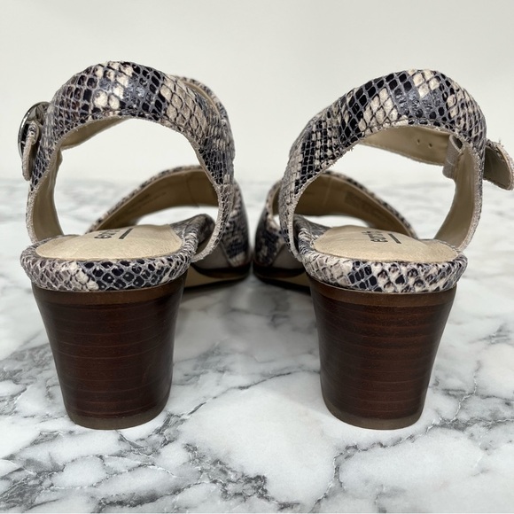 NWOT EARTH MURANO HAZE MULTI TAUPE SNAKESKIN BLOCK HEEL SANDALS 6.5 - Picture 4 of 11